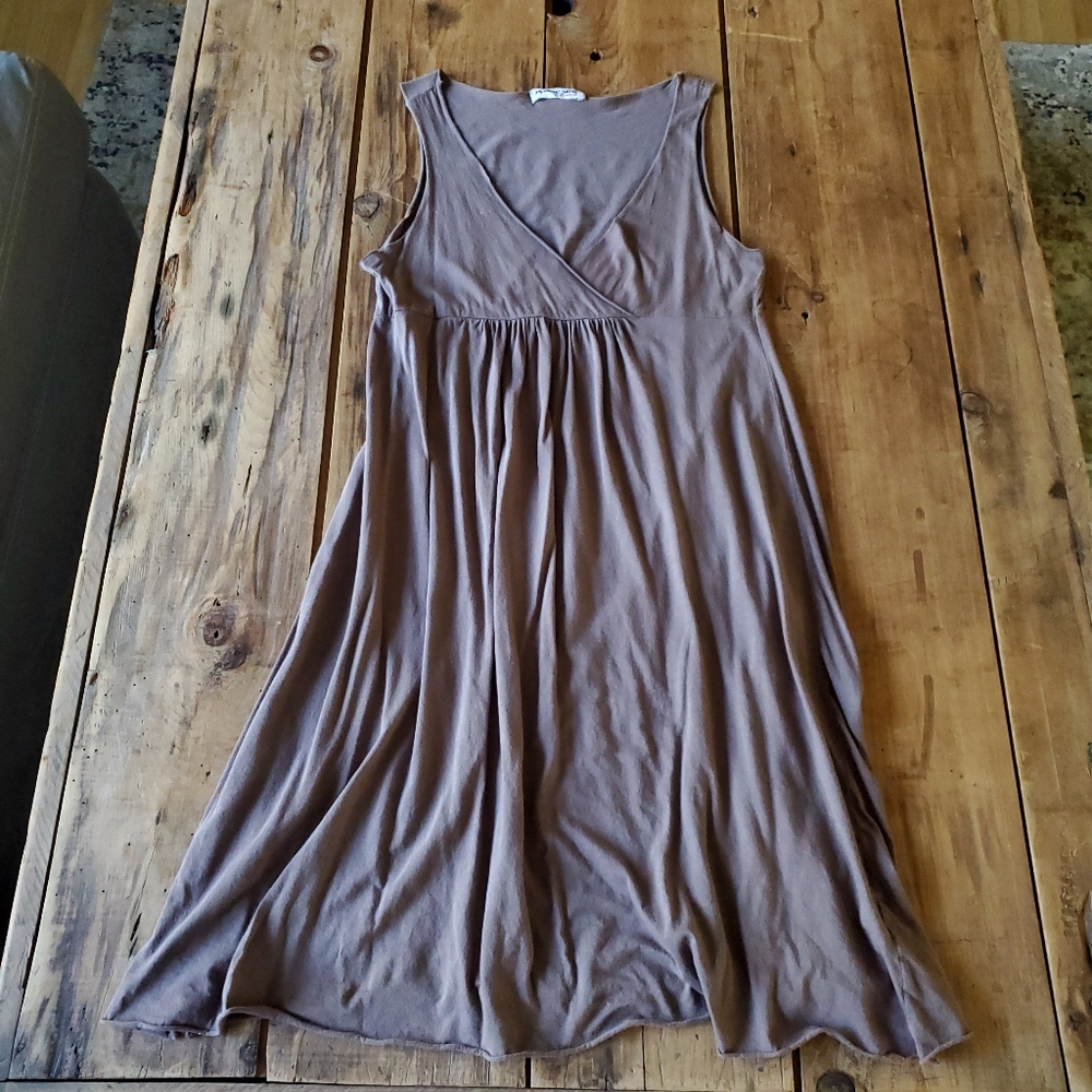Michael Stars Women's Cover-up Dress Cotton Taupe Grey